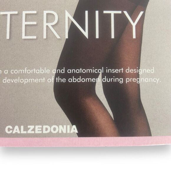Calzedonia Maternity Tights Size M 60 Denier Black Opaque Full Toe Made in Italy - Picture 9 of 9
